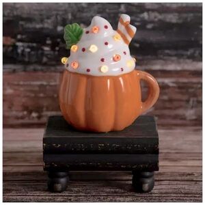 Pumpkin Mug with whip LED Light Up Decor 🍁 VHTF